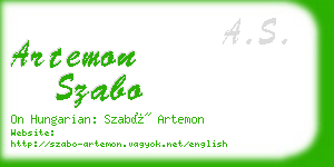 artemon szabo business card